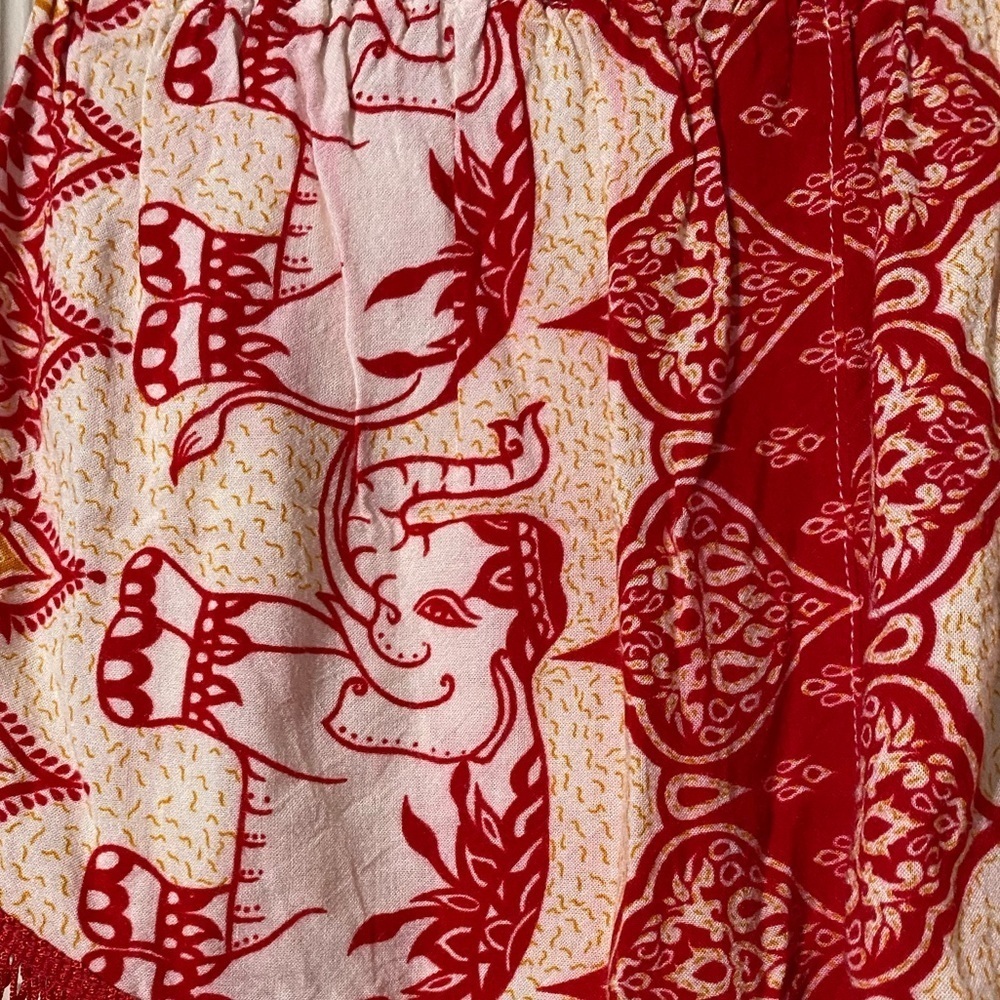 Elephant boho print tassel hem shorts xxs - Picture 6 of 6